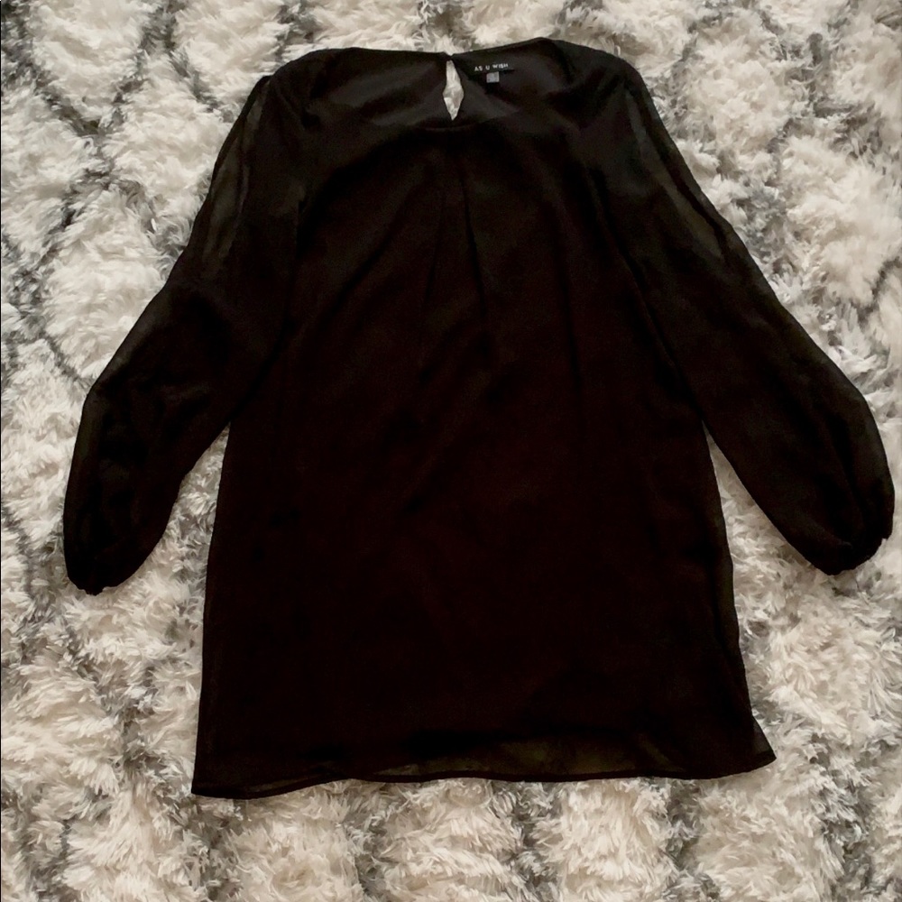 Black Arm-Slit Mini Dress